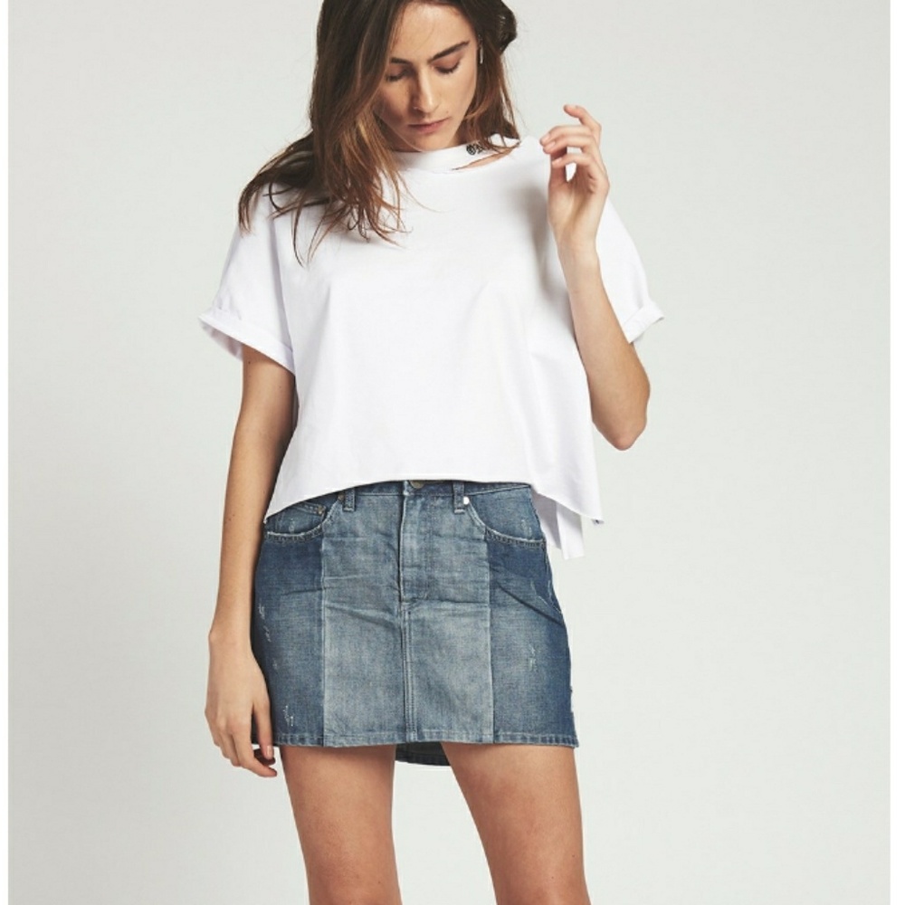 ONE TEASPOON High Waist Denim Mini Skirt